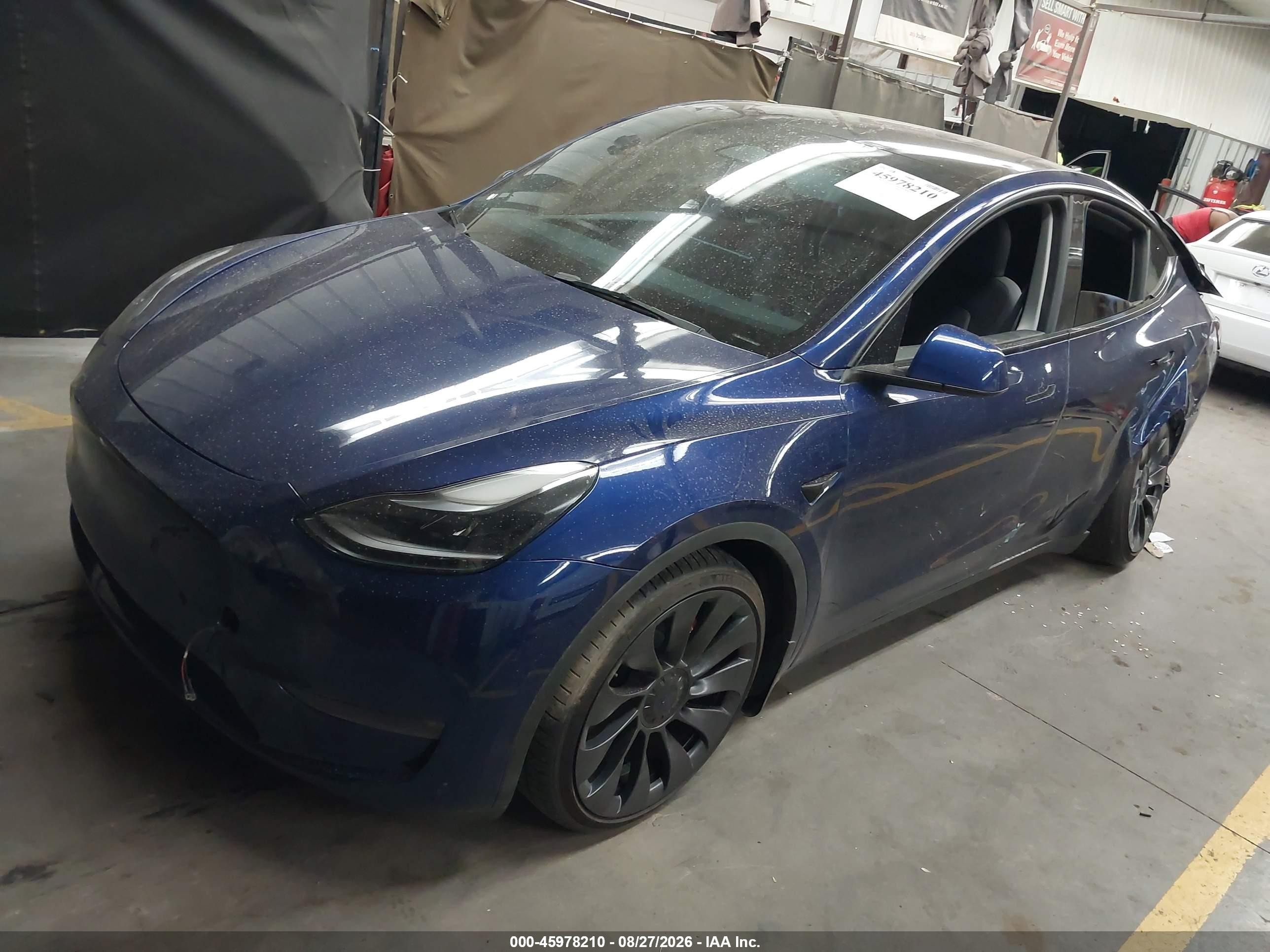 2023 Tesla Model Y Performance Dual Motor All-wheel Drive Синий vin: 7SAYGDEF0PF698157