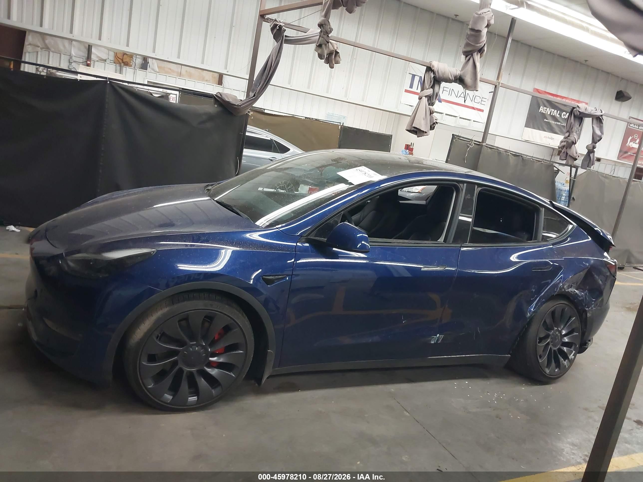 2023 Tesla Model Y Performance Dual Motor All-wheel Drive Синий vin: 7SAYGDEF0PF698157