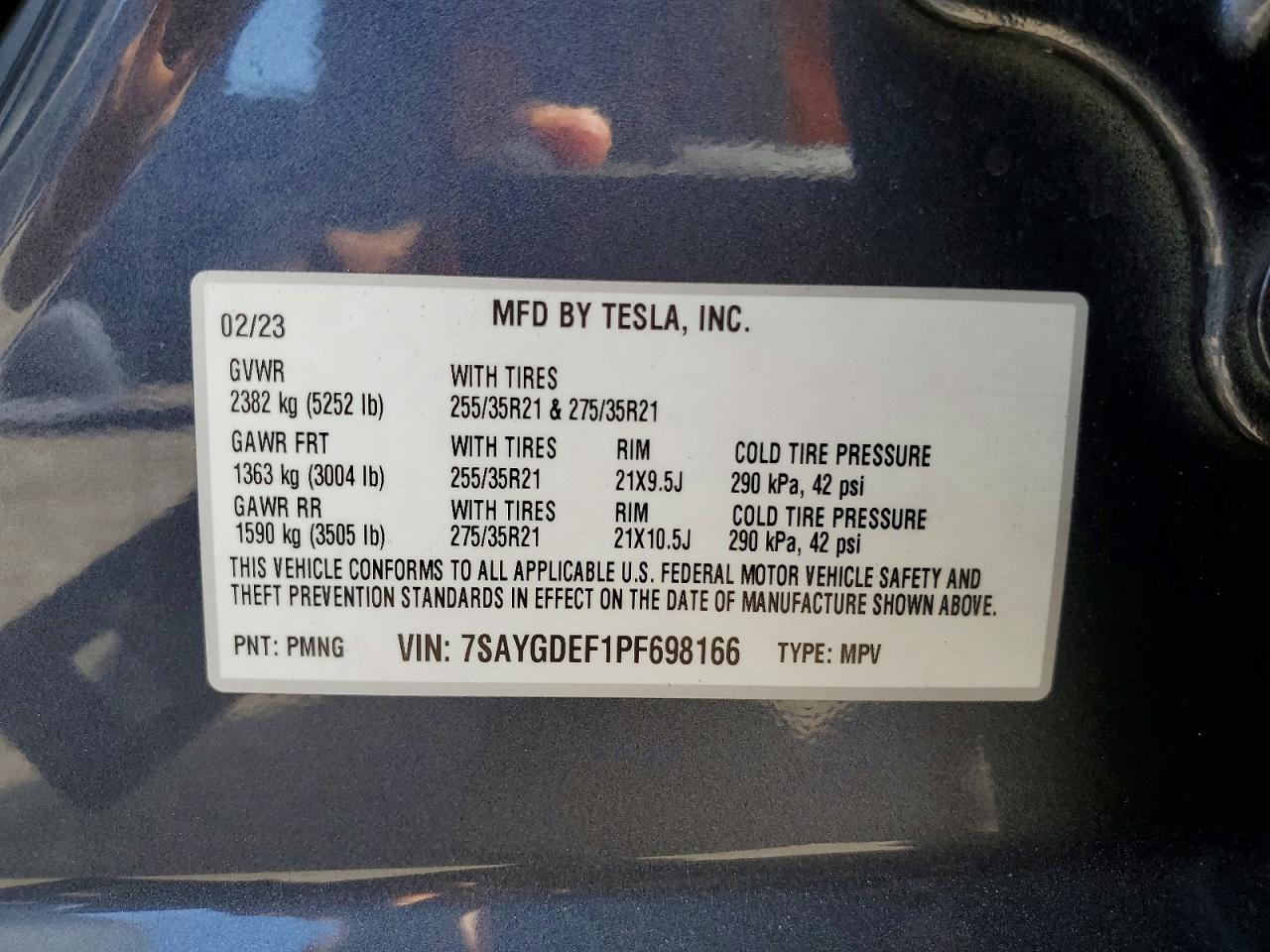 2020 Tesla Model  Y Gray vin: 7SAYGDEF1PF698166