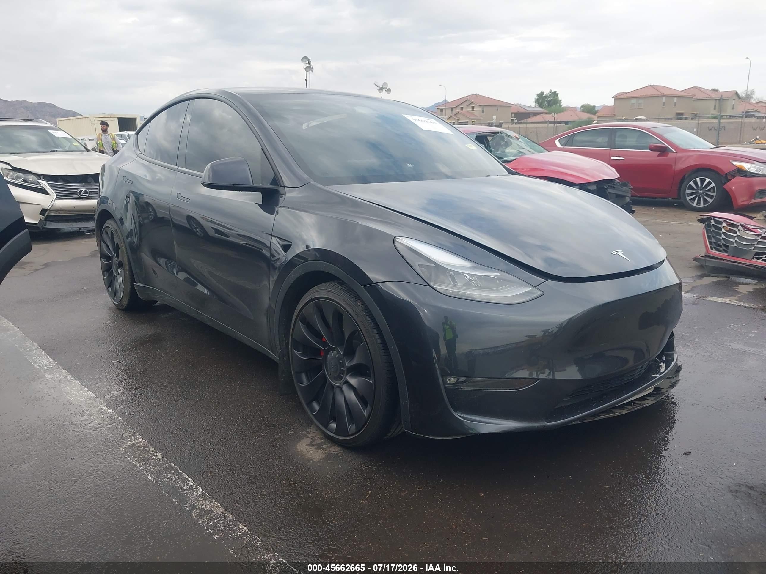 2024 Tesla Model Y Performance Dual Motor All-wheel Drive Black vin: 7SAYGDEF1RF072362
