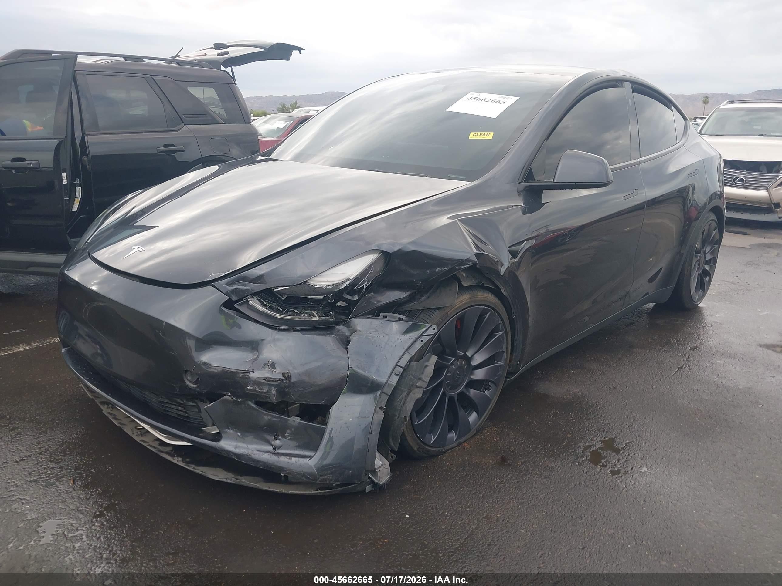 2024 Tesla Model Y Performance Dual Motor All-wheel Drive Black vin: 7SAYGDEF1RF072362