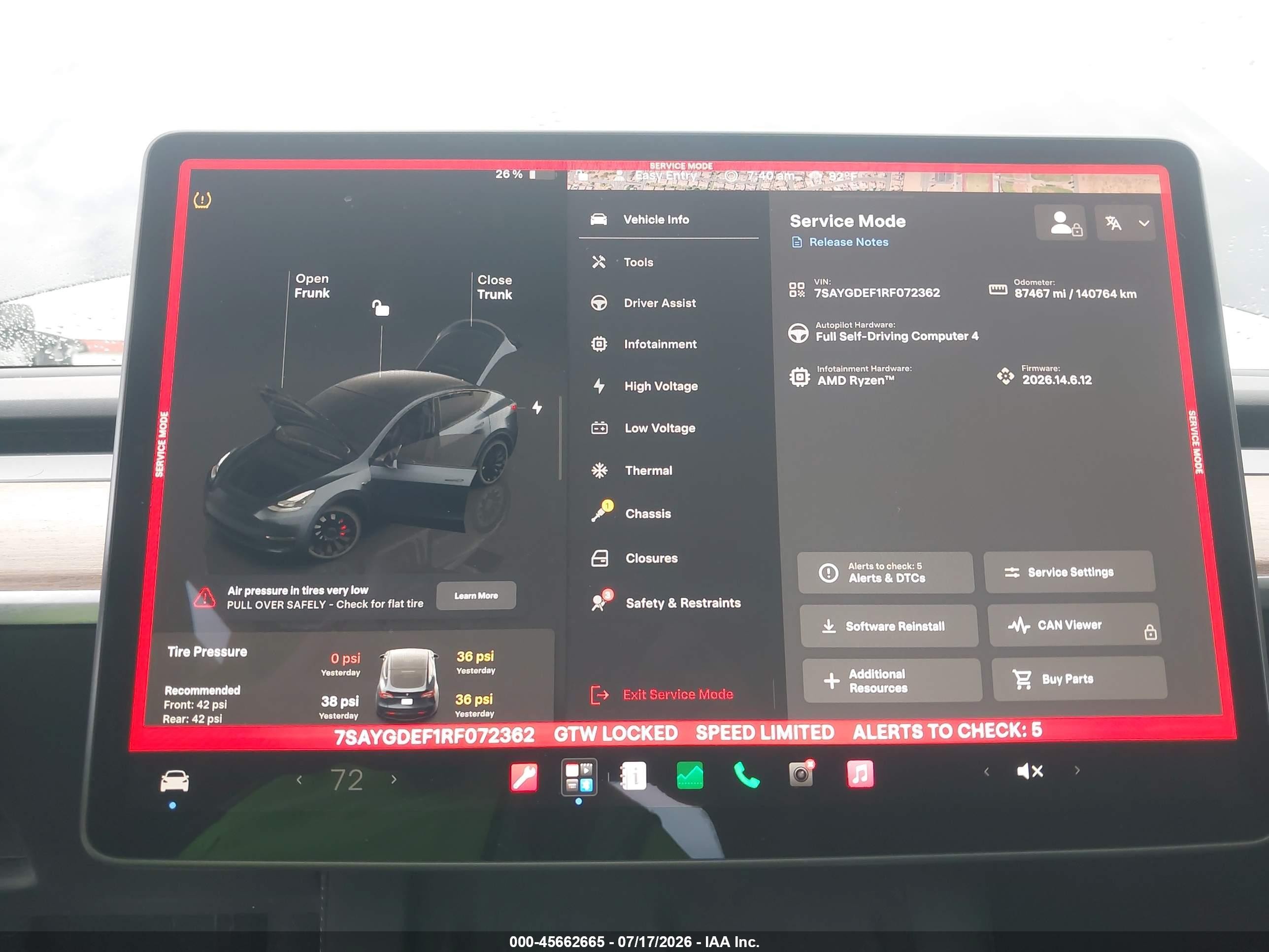 2024 Tesla Model Y Performance Dual Motor All-wheel Drive Black vin: 7SAYGDEF1RF072362