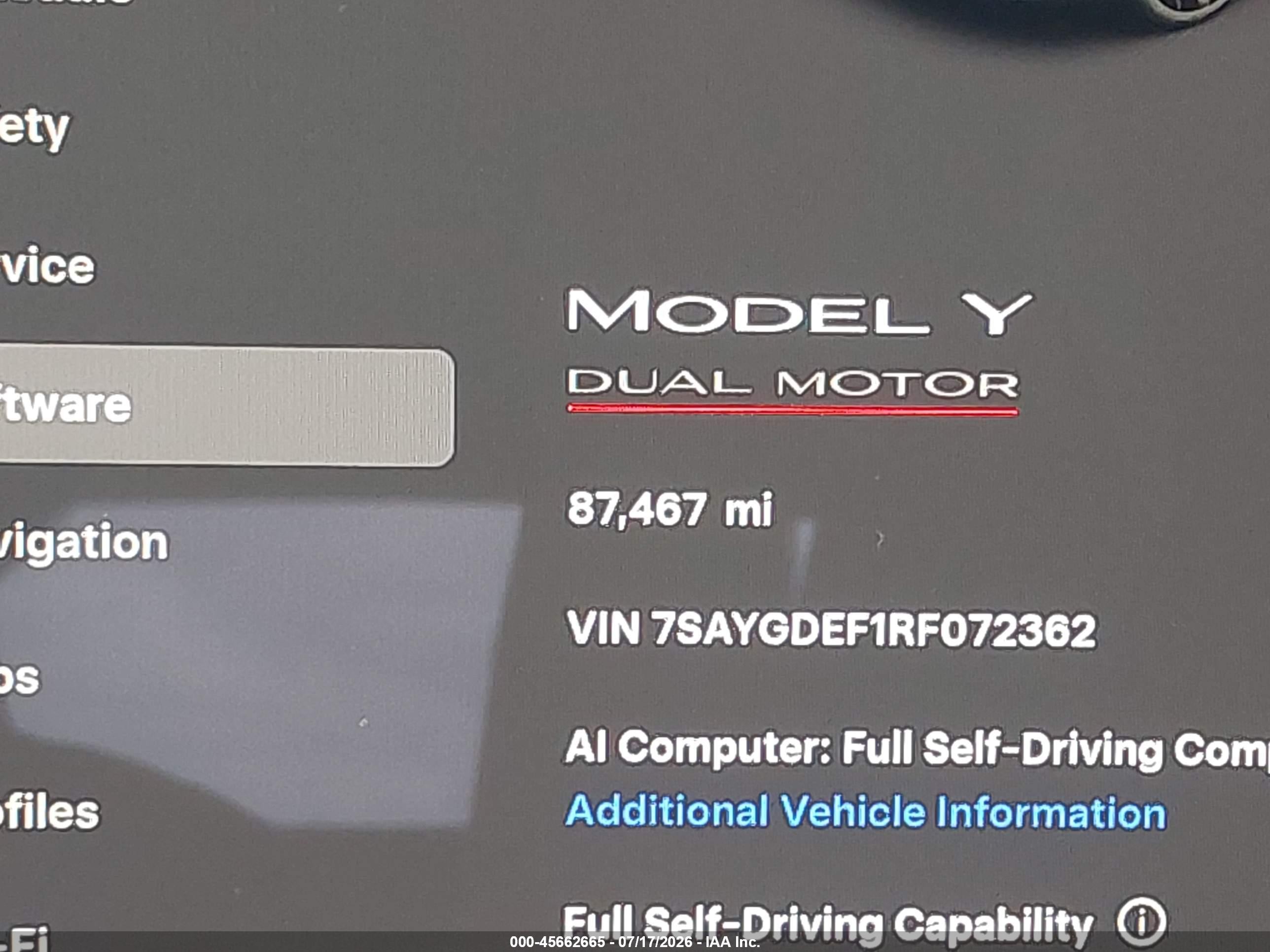 2024 Tesla Model Y Performance Dual Motor All-wheel Drive Black vin: 7SAYGDEF1RF072362
