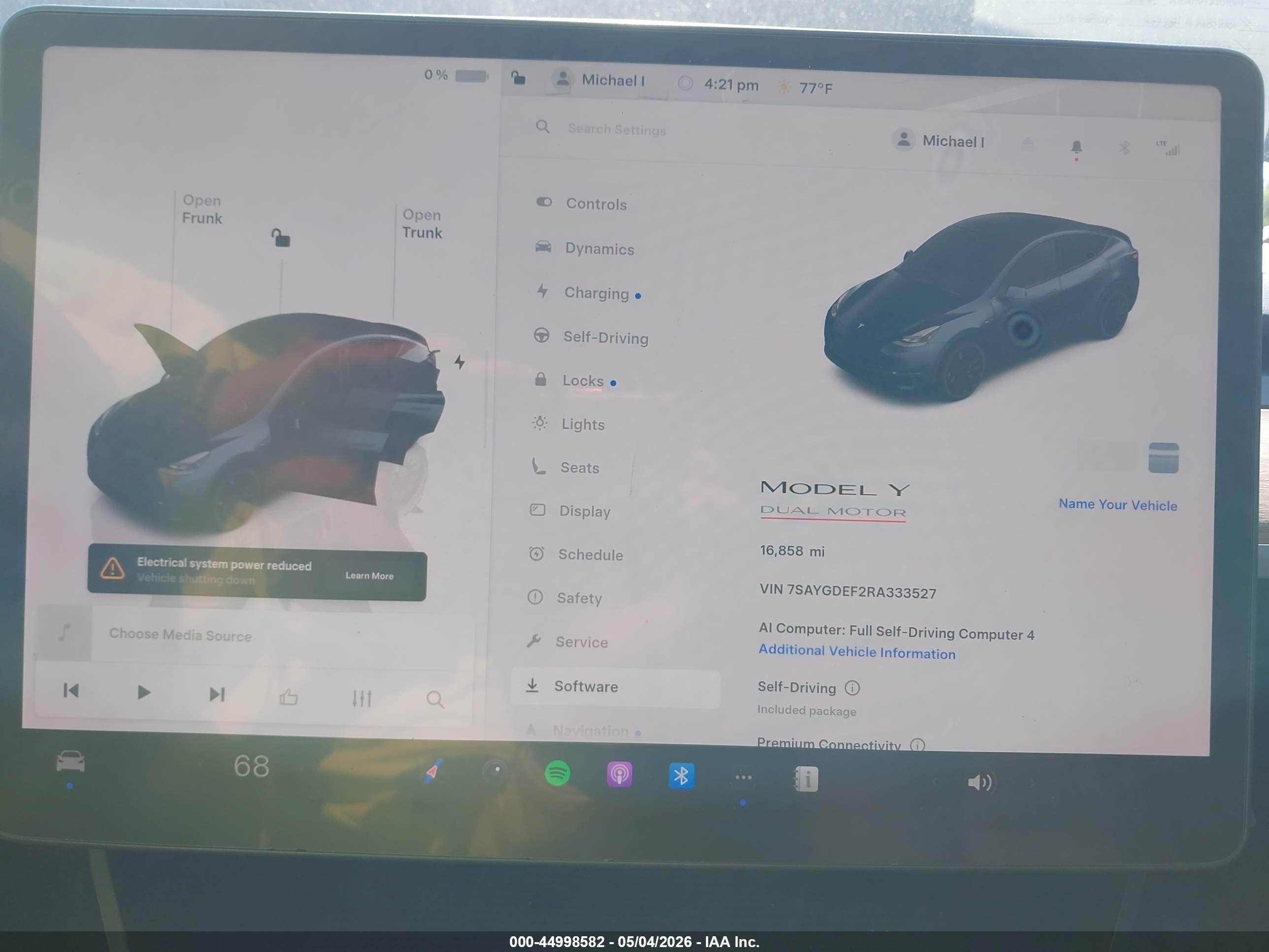 2024 Tesla Model Y Performance Dual Motor All-wheel Drive Gray vin: 7SAYGDEF2RA333527