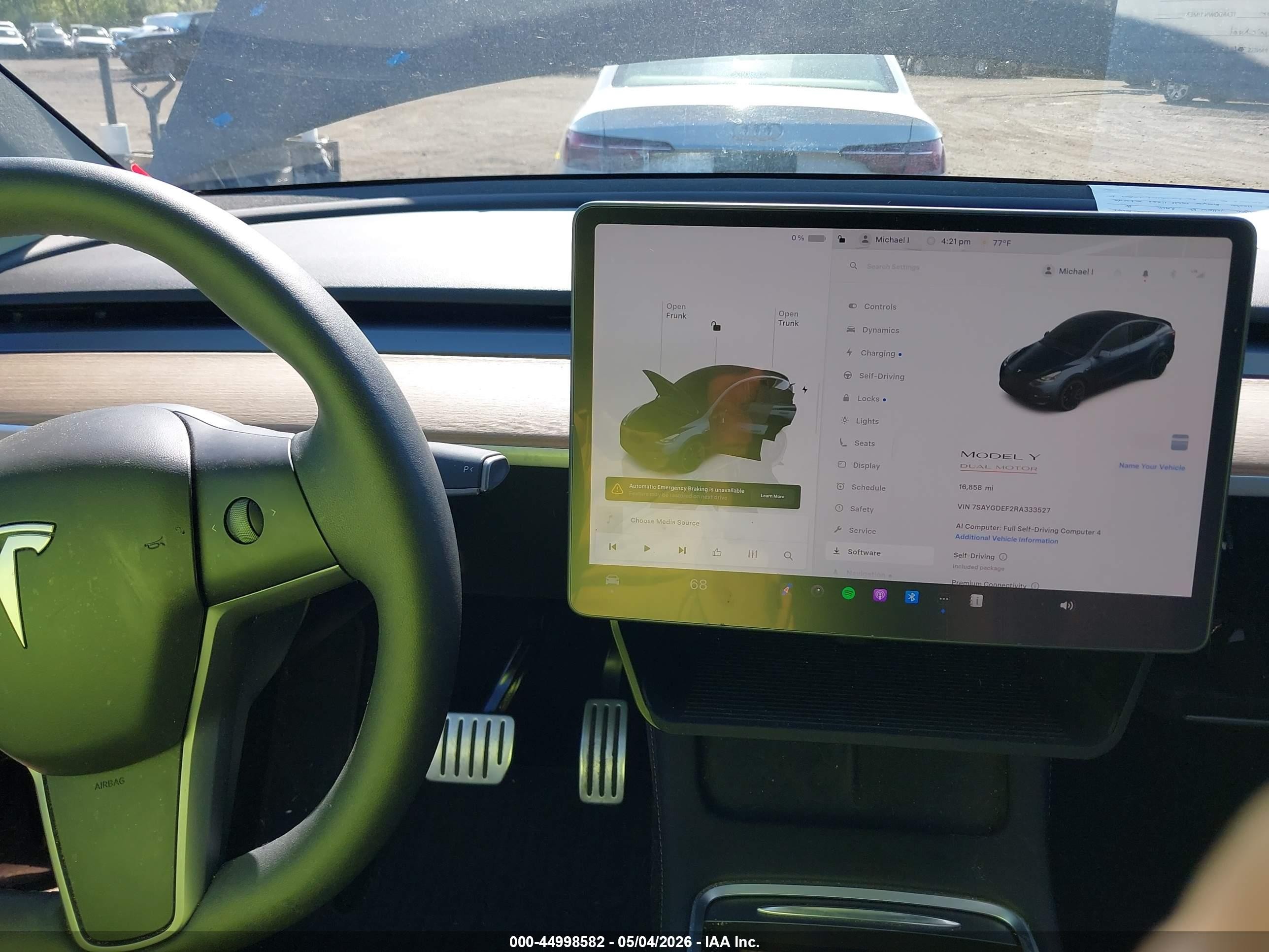 2024 Tesla Model Y Performance Dual Motor All-wheel Drive Gray vin: 7SAYGDEF2RA333527