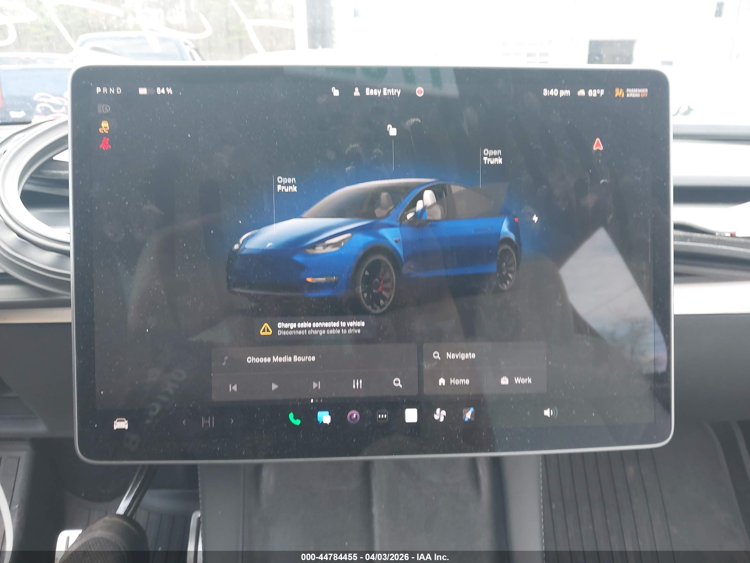 2023 Tesla Model Y Performance Dual Motor All-wheel Drive Blue vin: 7SAYGDEF4PF794969