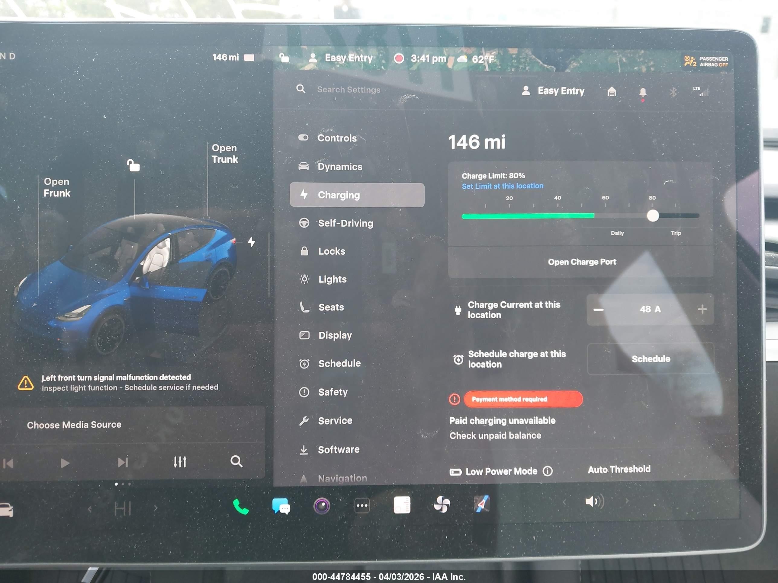 2023 Tesla Model Y Performance Dual Motor All-wheel Drive Blue vin: 7SAYGDEF4PF794969