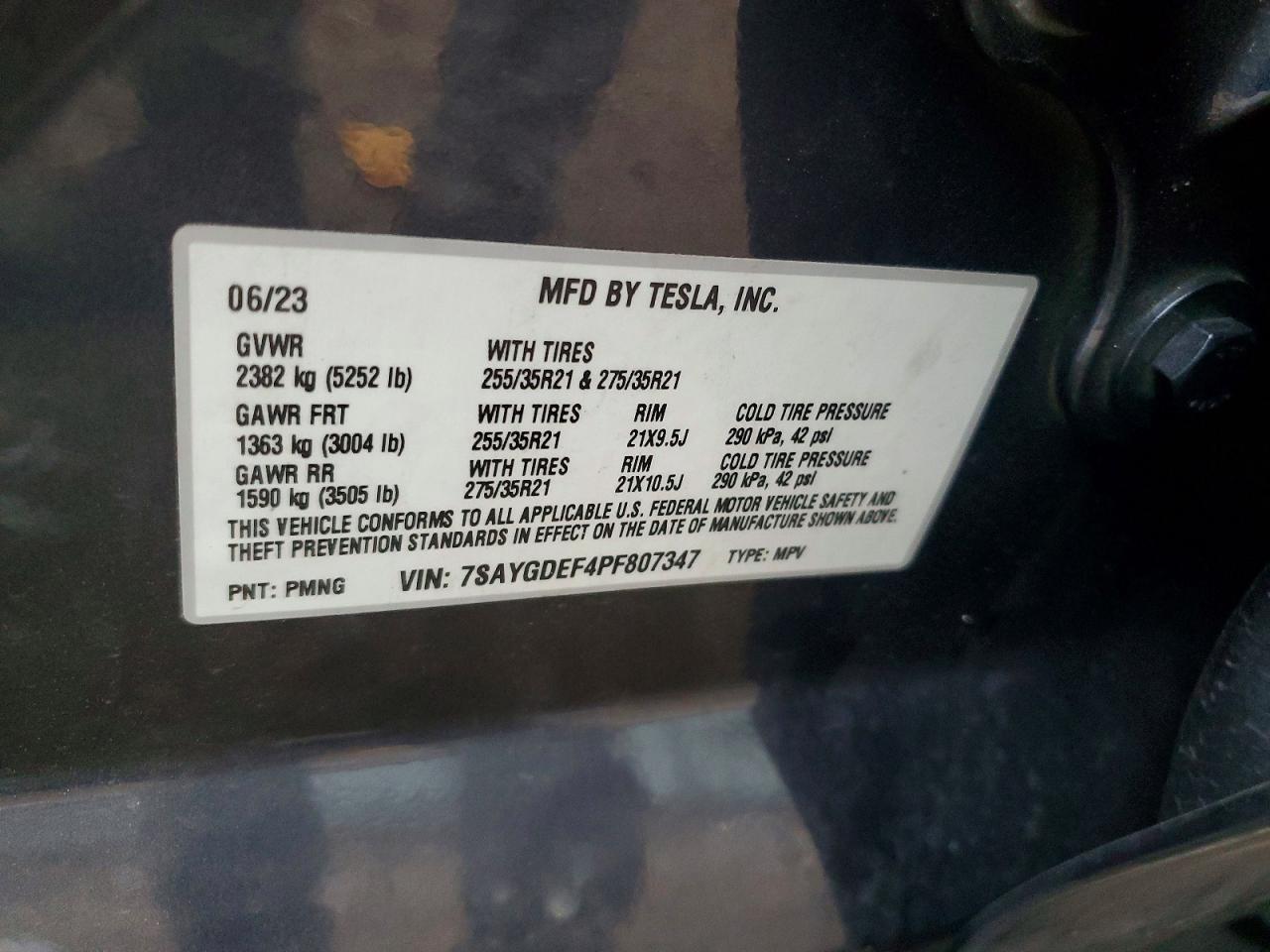 2023 Tesla Model Y Gray vin: 7SAYGDEF4PF807347