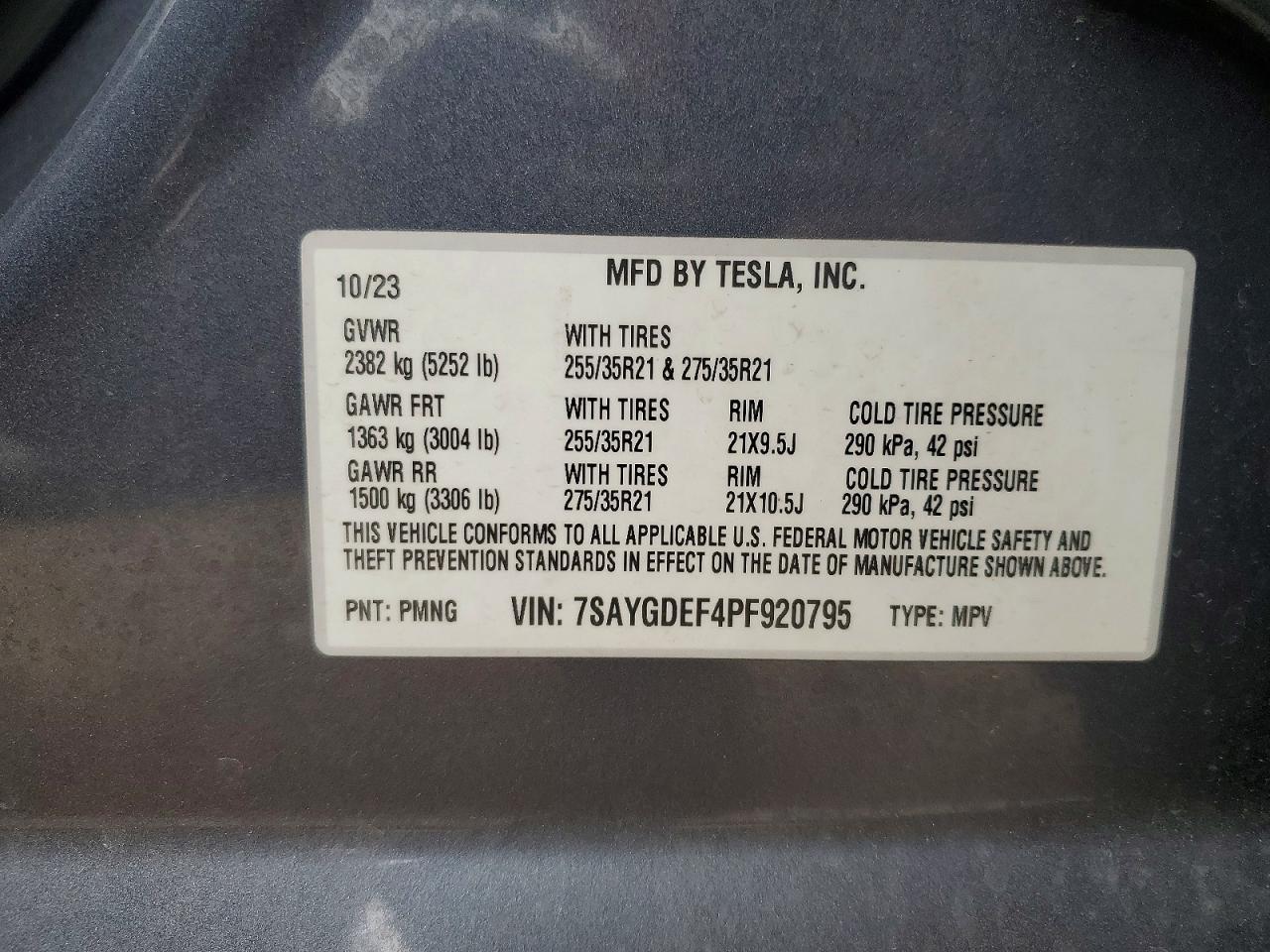 2023 Tesla Model Y Gray vin: 7SAYGDEF4PF920795