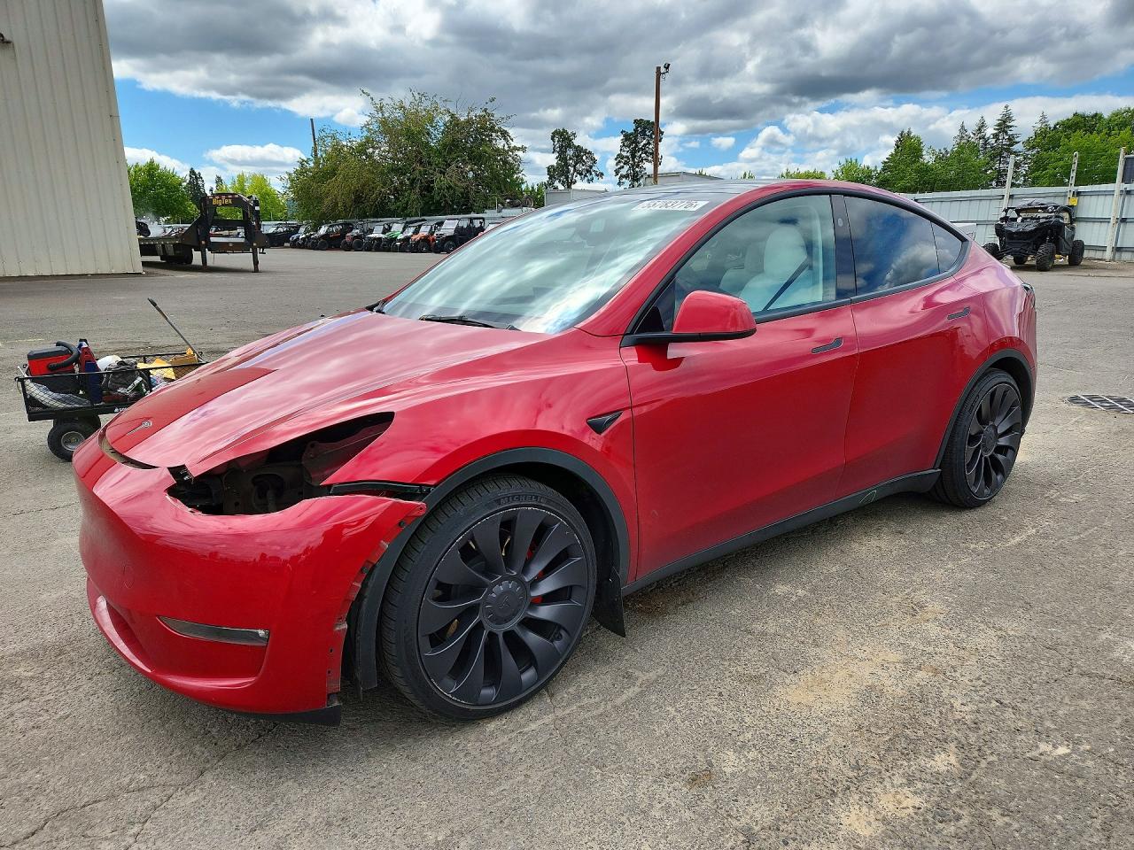 2023 Tesla Model Y Red vin: 7SAYGDEF9PF870489
