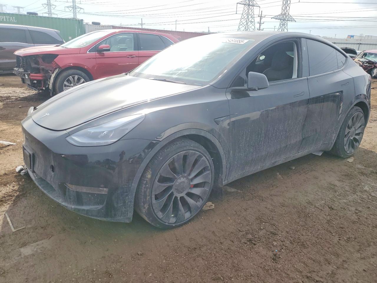 2025 Tesla Model Y Черный vin: 7SAYGDEF9SA341887
