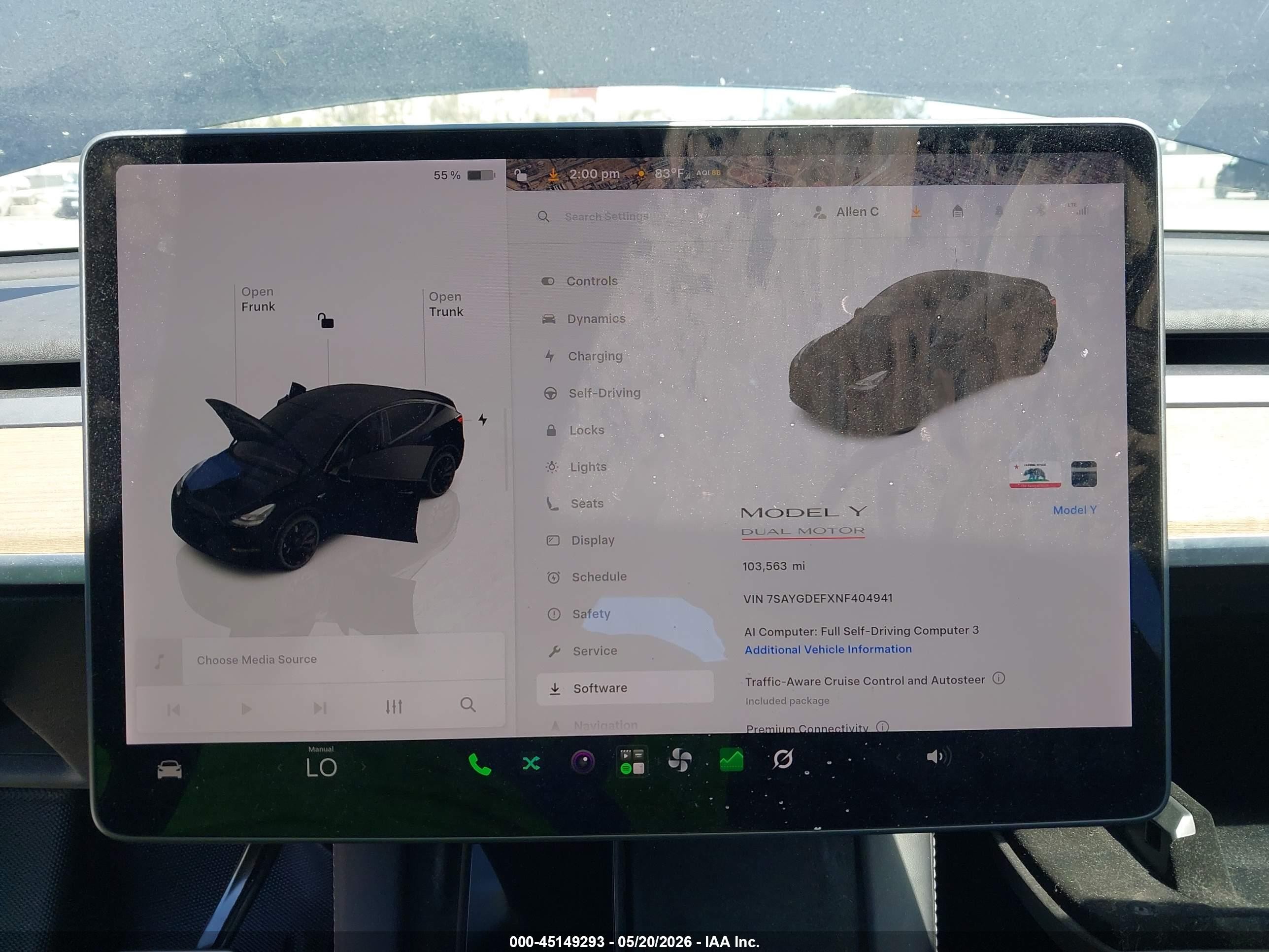 2022 Tesla Model Y Performance Dual Motor All-wheel Drive Black vin: 7SAYGDEFXNF404941