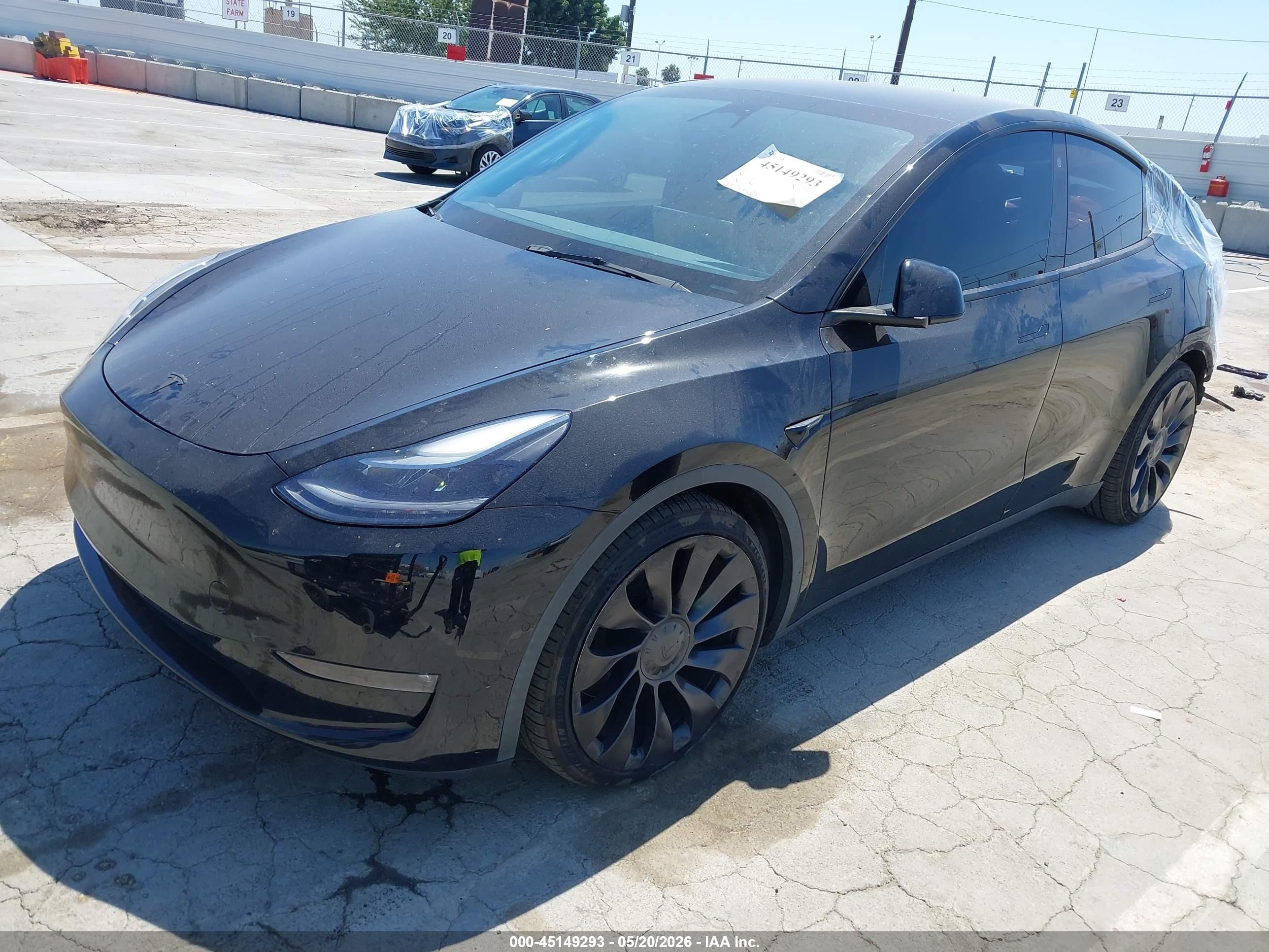 2022 Tesla Model Y Performance Dual Motor All-wheel Drive Black vin: 7SAYGDEFXNF404941