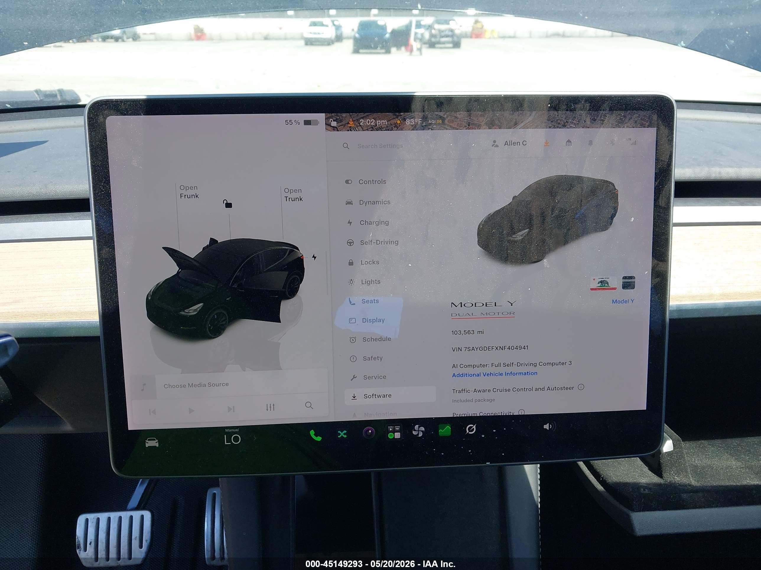 2022 Tesla Model Y Performance Dual Motor All-wheel Drive Black vin: 7SAYGDEFXNF404941