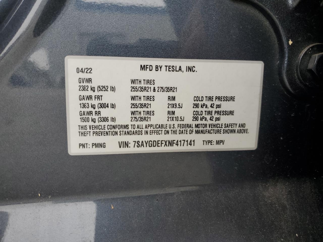 2022 Tesla Model Y Black vin: 7SAYGDEFXNF417141