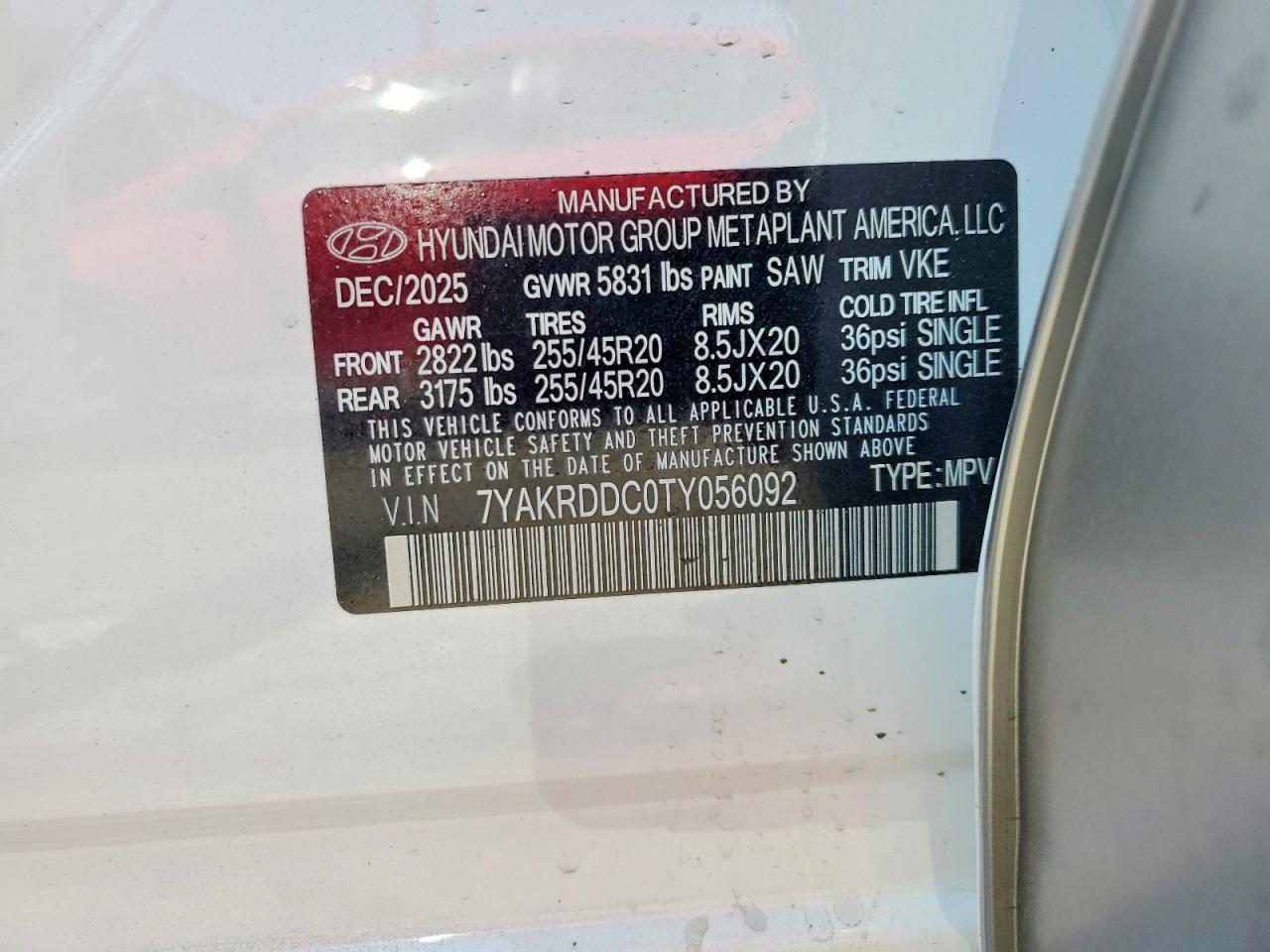 2026 Hyundai Ioniq 5 Limited White vin: 7YAKRDDC0TY056092
