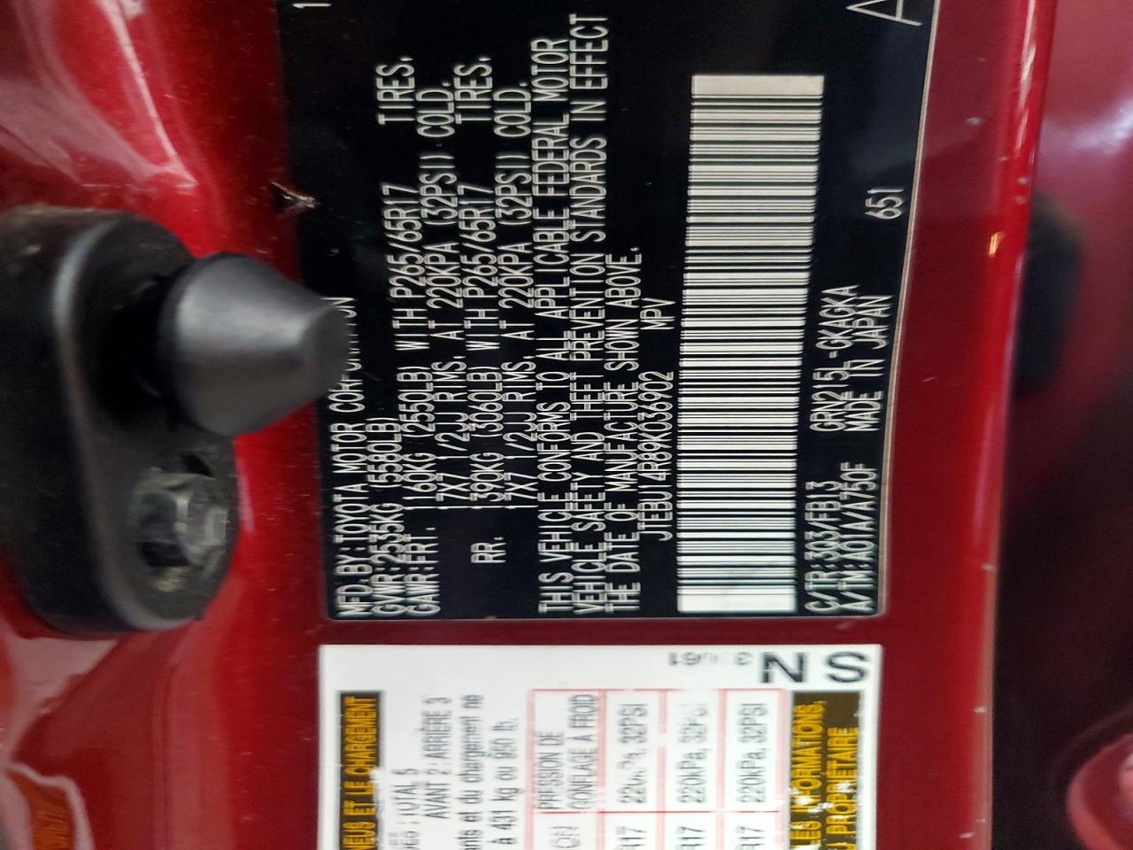 2009 Toyota 4runner Sport Edition Red vin: JTEBU14R89K036902