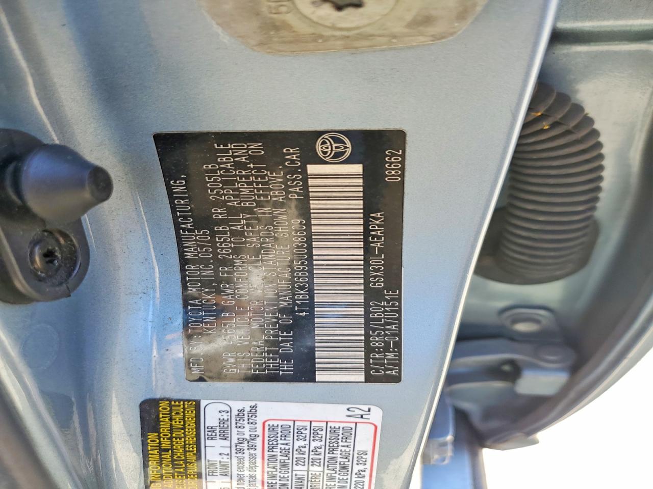 2005 Toyota Avalon Limited Blue vin: 4T1BK36B95U038609