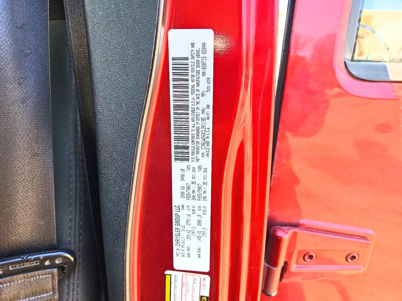 2012 Jeep Wrangler Unlimited Sport Burgundy vin: 1C4BJWDGXCL201195