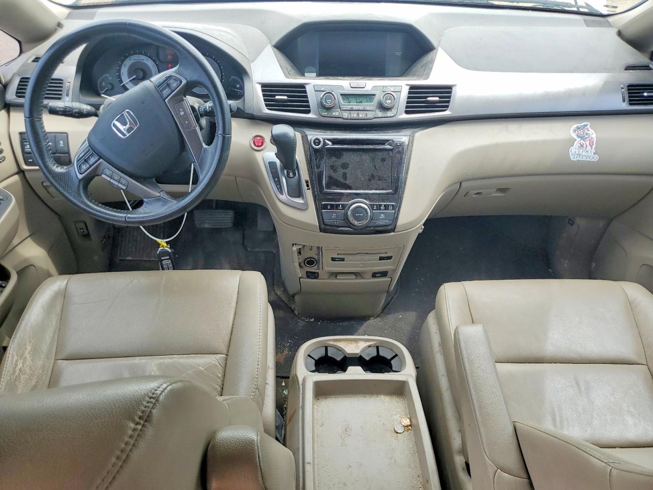 2014 Honda Odyssey Touring White vin: 5FNRL5H95EB078829
