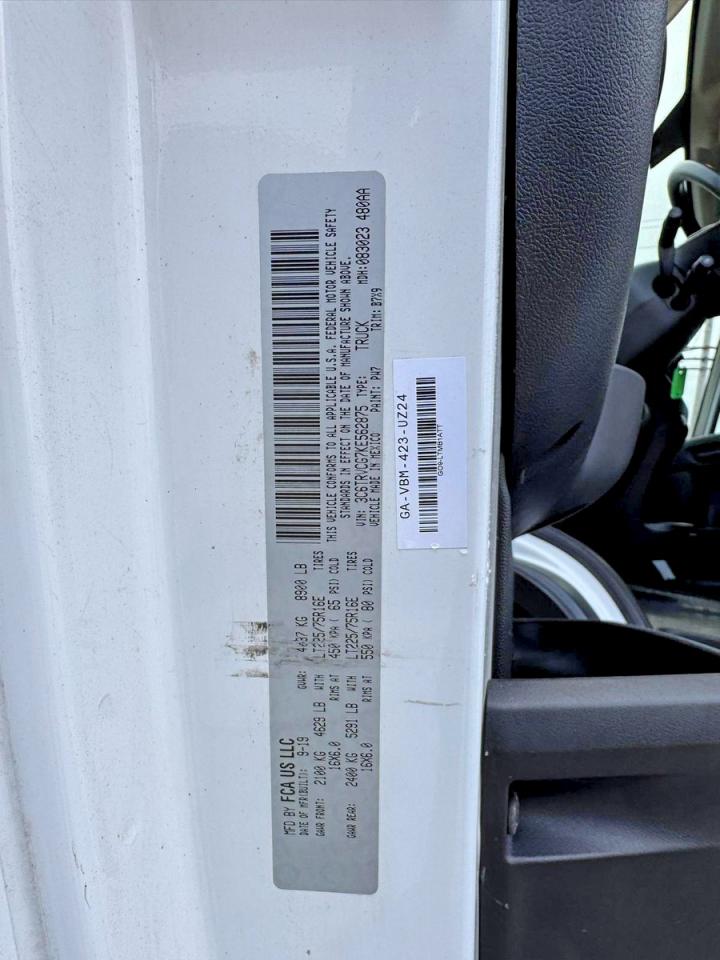 2019 Ram Promaster 2500 2500 High Белый vin: 3C6TRVCG7KE562875