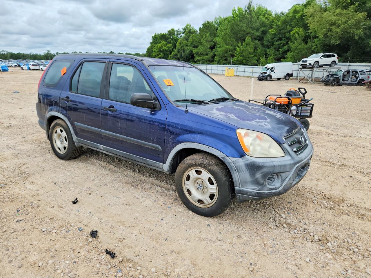 2005 Honda Cr-v Lx Blue vin: JHLRD68505C018571