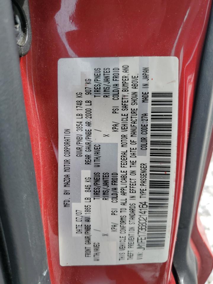 2008 Mazda Rx8 Red vin: JM1FE173680214164
