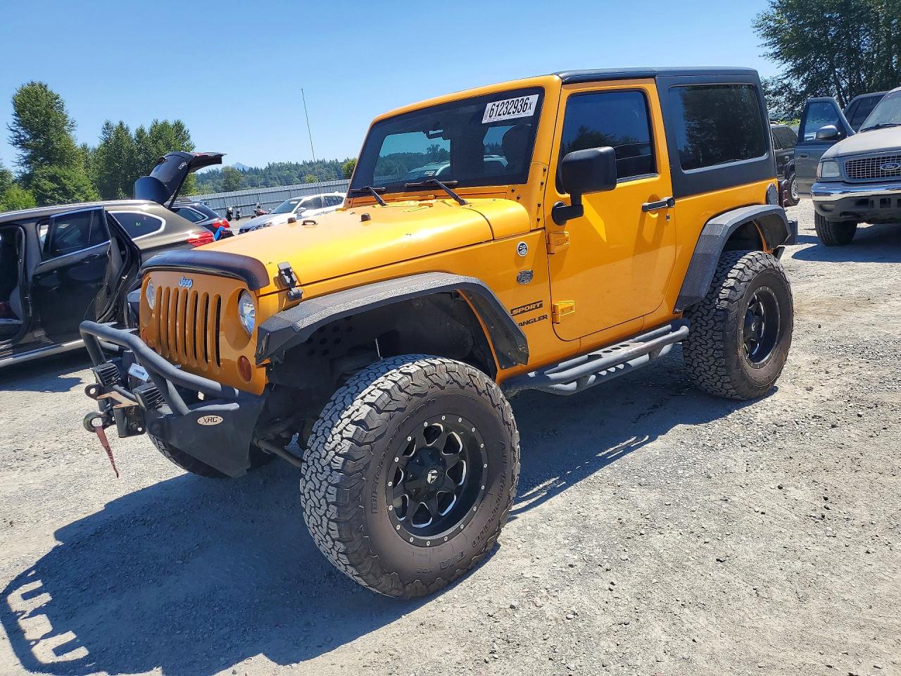 2012 Jeep Wrangler Sport Yellow vin: 1C4GJWAG6CL213998