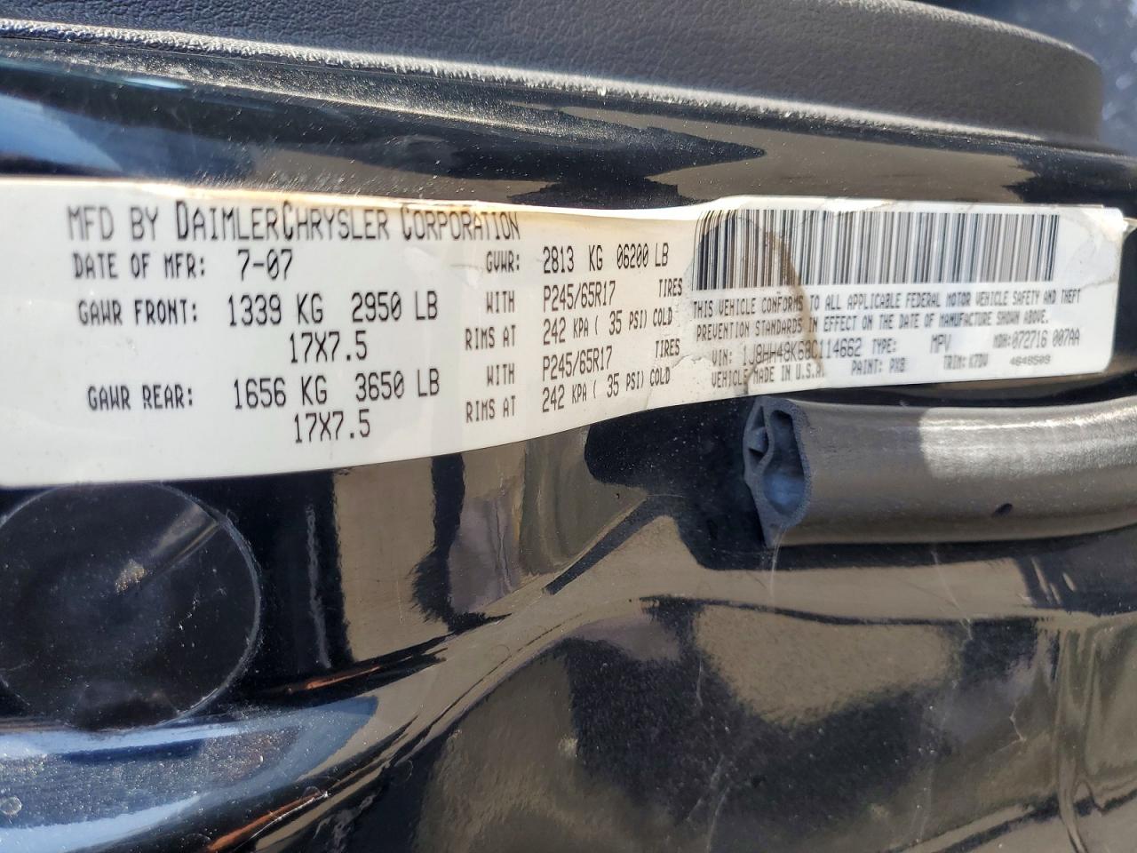 2008 Jeep Commander Sport Black vin: 1J8HH48K68C114662