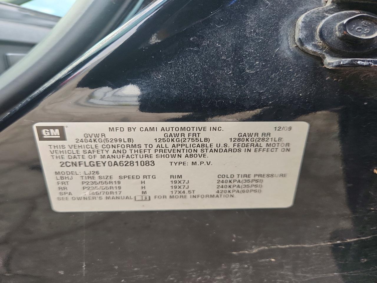 2010 Chevrolet Equinox Ltz Black vin: 2CNFLGEY0A6281083