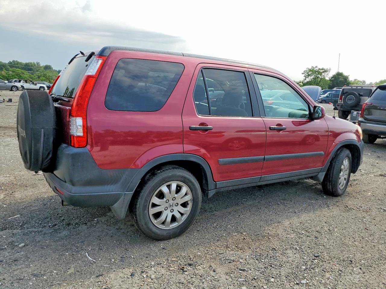 2005 Honda Cr-v Ex Red vin: SHSRD78845U329297