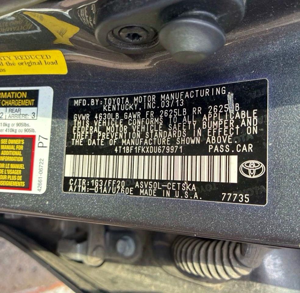 2013 Toyota Camry Se Серый vin: 4T1BF1FKXDU679971