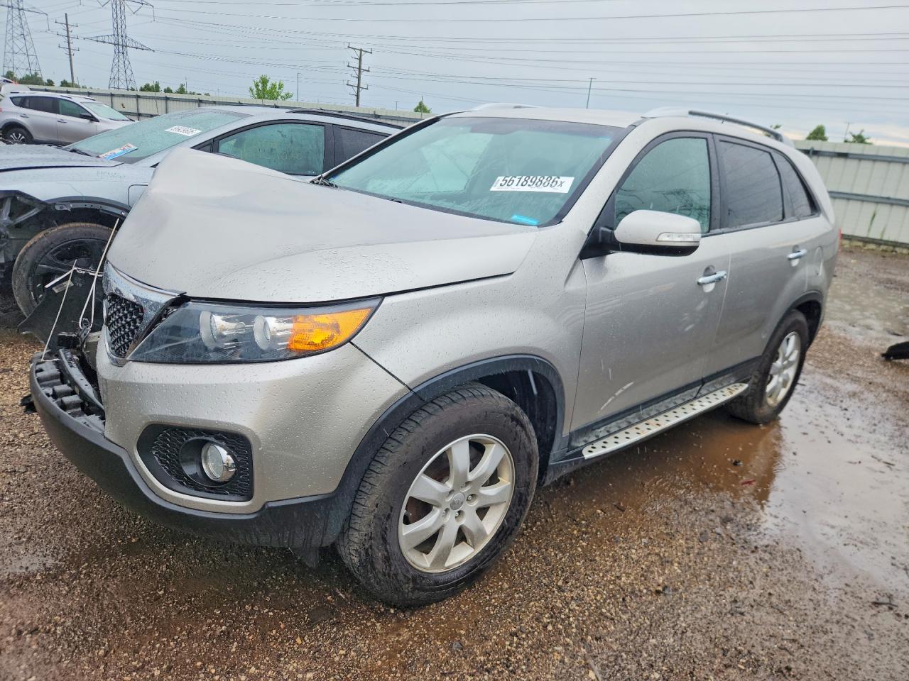 2013 Kia Sorento Lx Silver vin: 5XYKT4A60DG361481