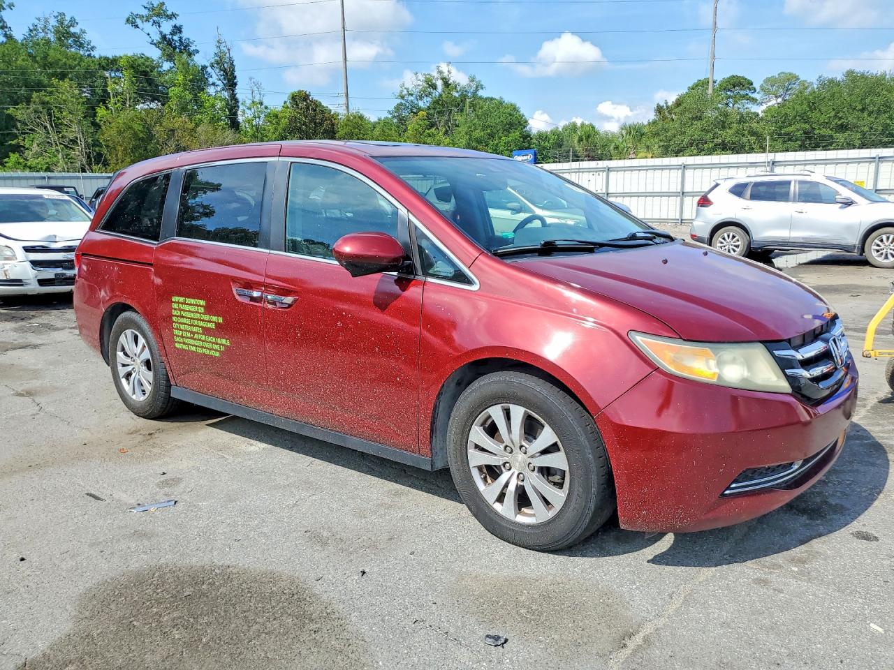 2014 Honda Odyssey Exl Burgundy vin: 5FNRL5H66EB012795