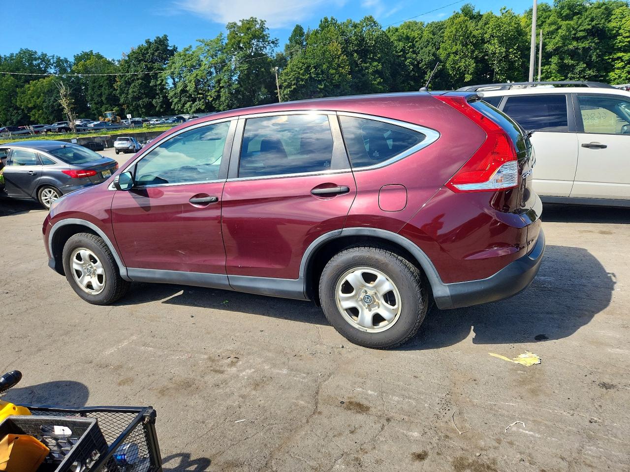 2014 Honda Cr-v Lx Maroon vin: 5J6RM3H32EL009374