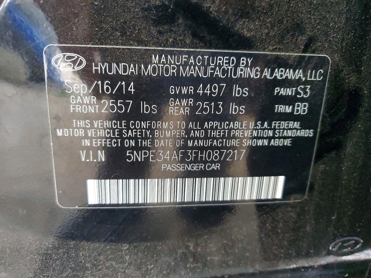 2015 Hyundai Sonata Sport Black vin: 5NPE34AF3FH087217