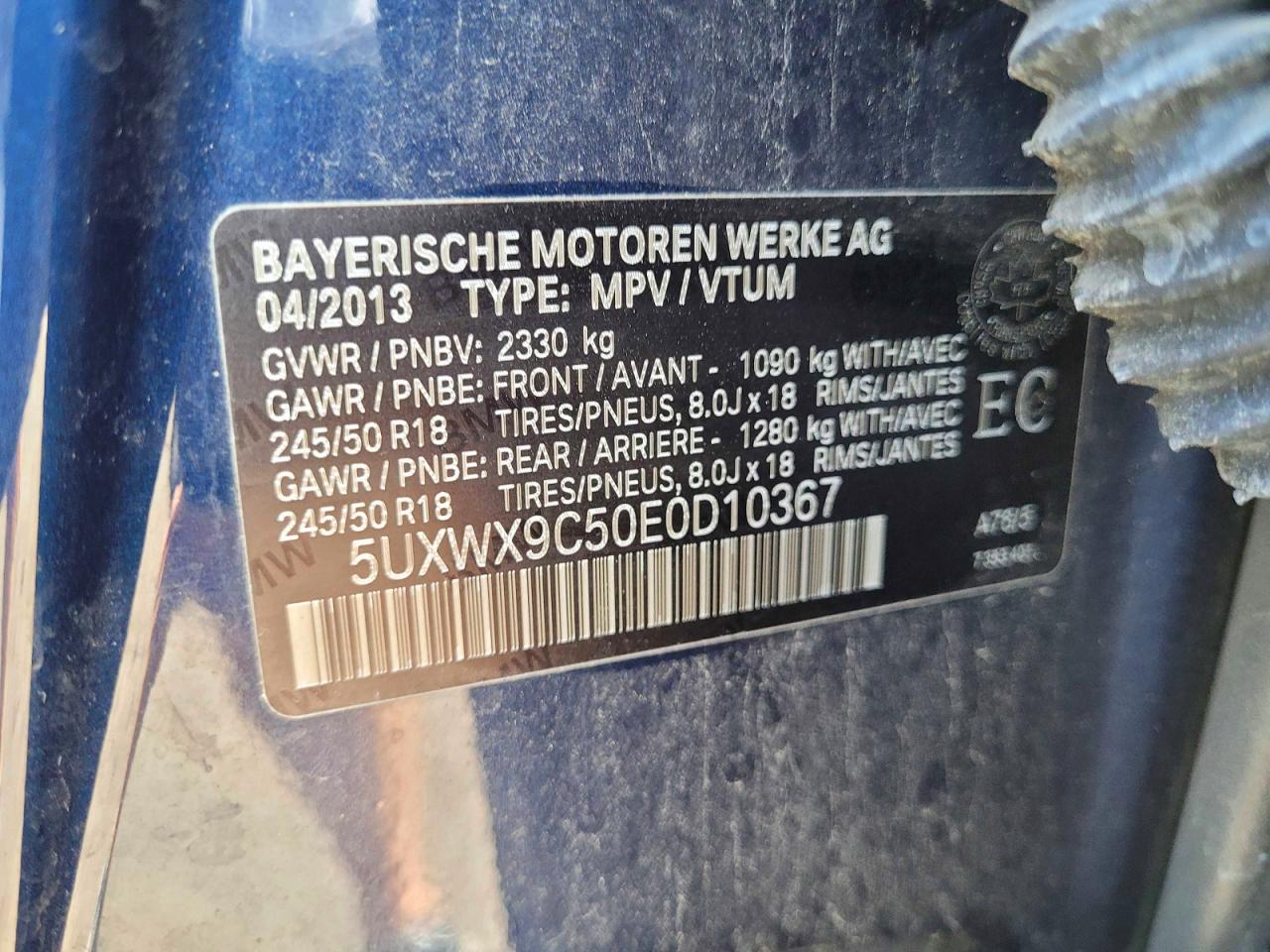 2014 Bmw X3 Xdrive28i Синий vin: 5UXWX9C50E0D10367