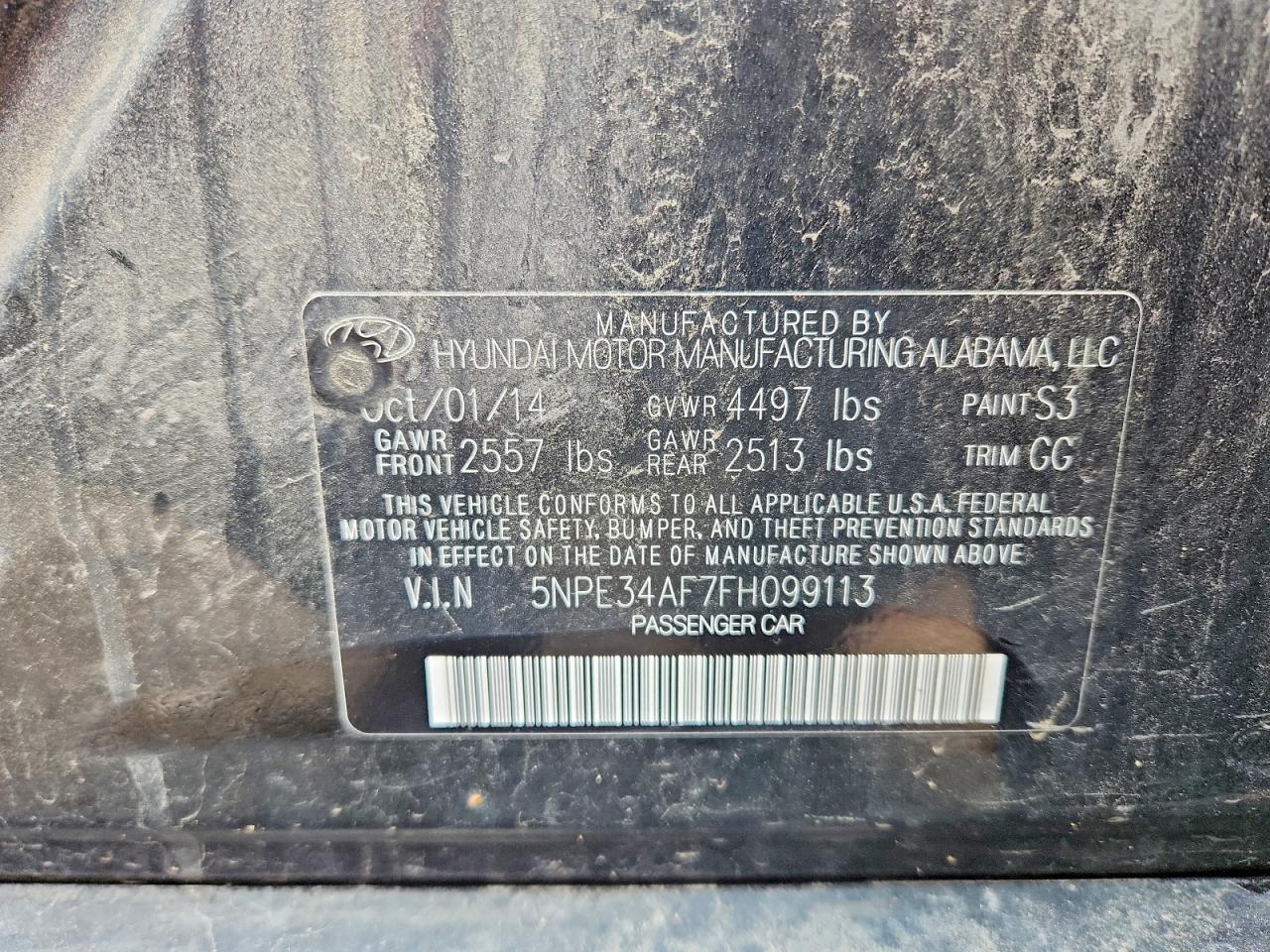 2015 Hyundai Sonata Sport Black vin: 5NPE34AF7FH099113