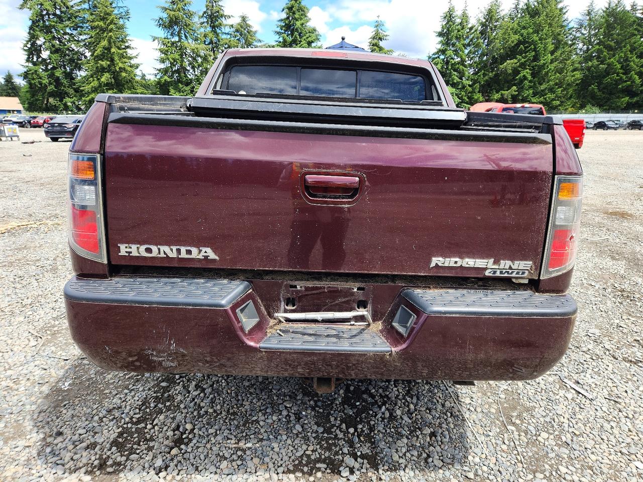 2007 Honda Ridgeline Rtl Maroon vin: 2HJYK16527H003442