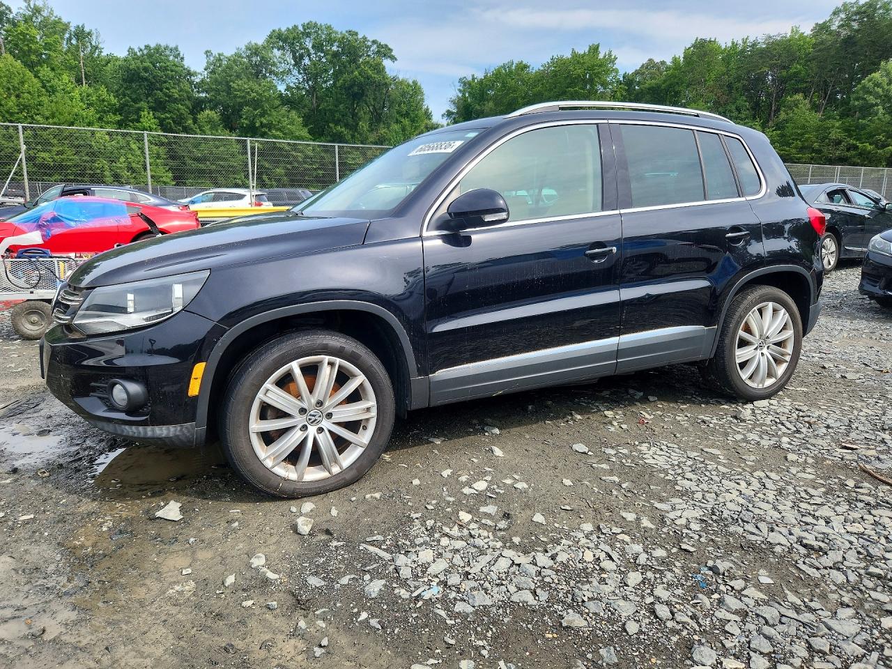 2014 Volkswagen Tiguan S Black vin: WVGAV3AXXEW608871