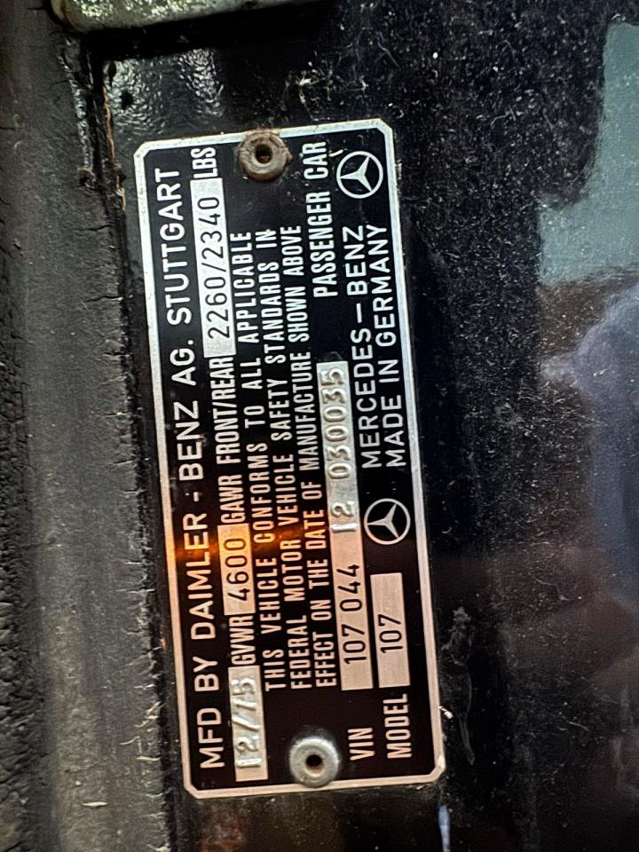 1976 Mercedes-benz 450 Black vin: 10704412030035