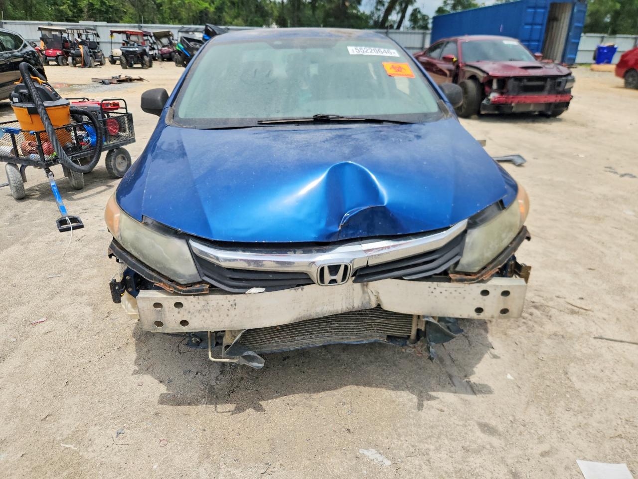 2012 Honda Civic Lx Blue vin: 2HGFB2F50CH585912