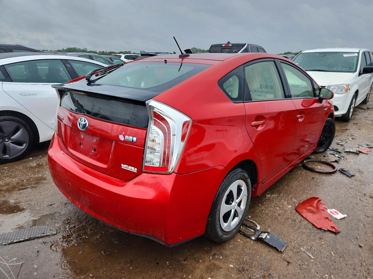 2012 Toyota Prius Three Red vin: JTDKN3DUXC5412913