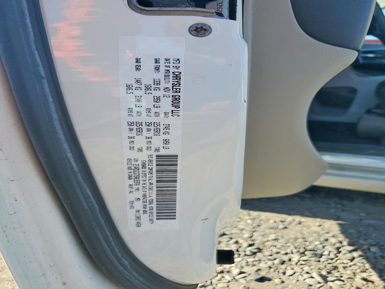 2013 Dodge Grand Caravan Sxt White vin: 2C4RDGCG7DR635970