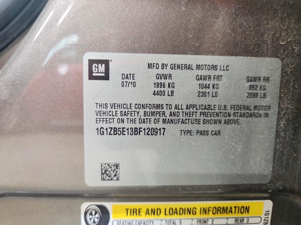 2011 Chevrolet Malibu Ls Золотой vin: 1G1ZB5E13BF120917