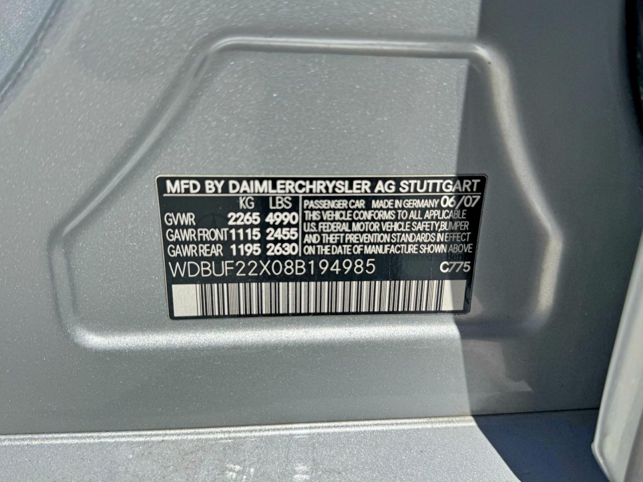 2008 Mercedes-benz E 320 Cdi Silver vin: WDBUF22X08B194985