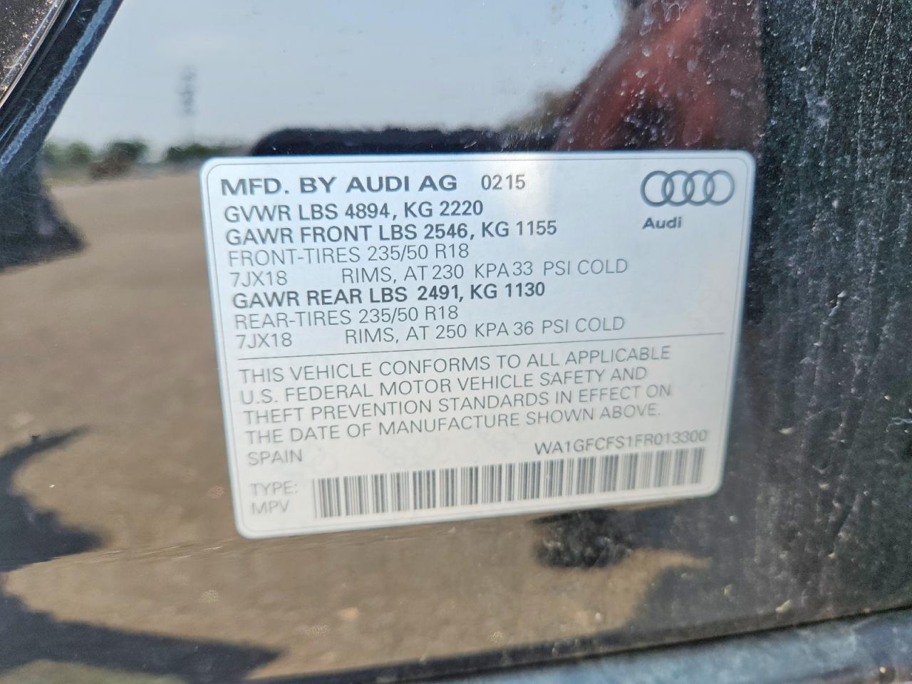2015 Audi Q3 Prestige Black vin: WA1GFCFS1FR013300