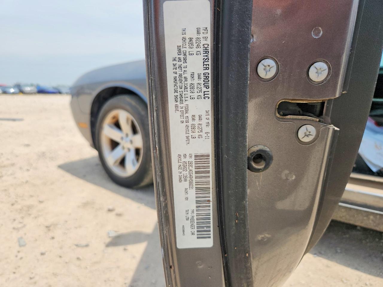 2011 Dodge Challenger Gray vin: 2B3CJ4DG4BH588221