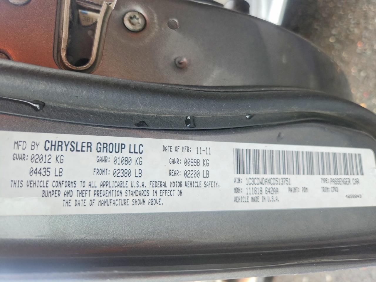 2012 Dodge Caliber Sxt Gray vin: 1C3CDWDAXCD513751
