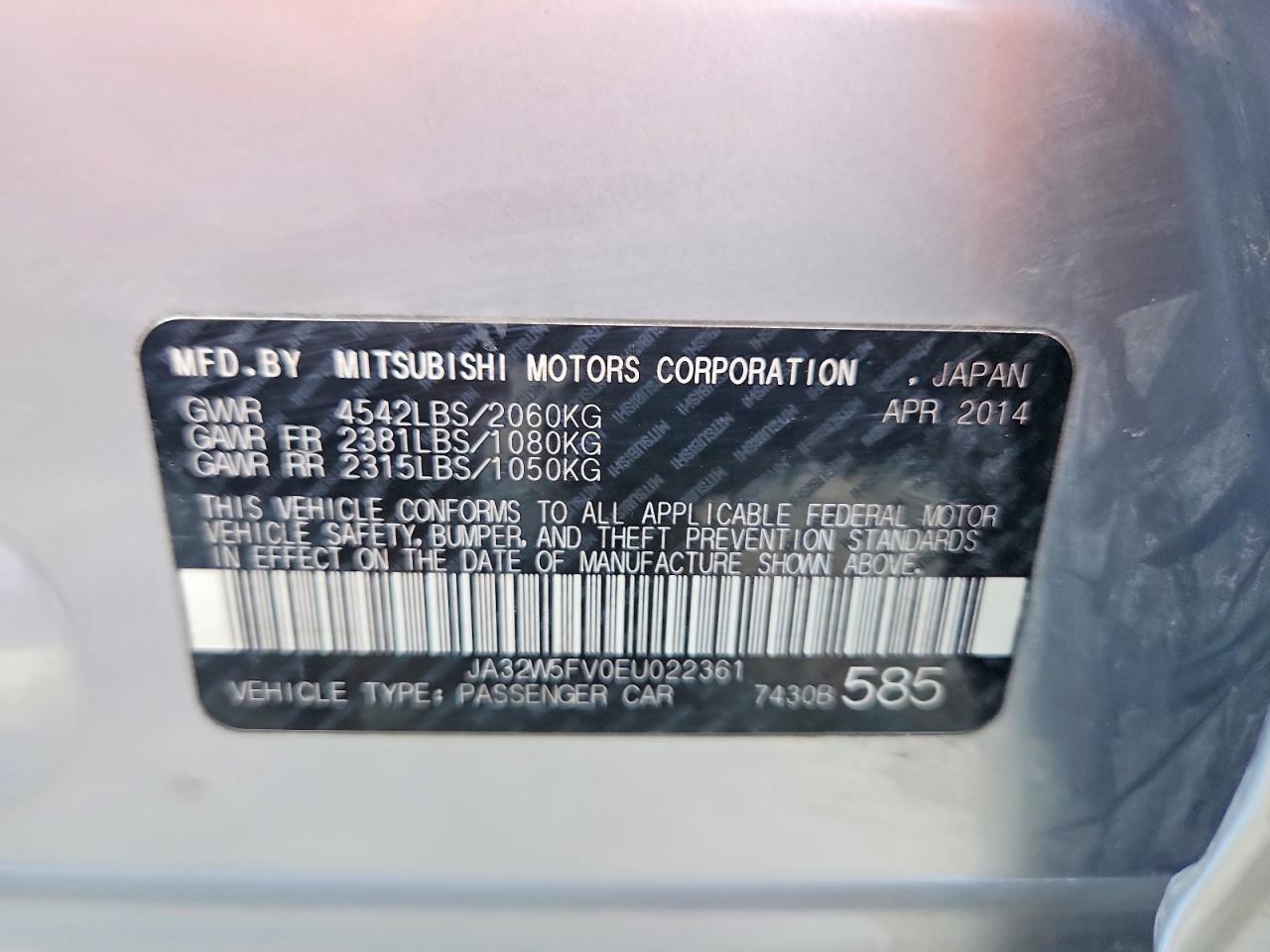 2014 Mitsubishi Lancer Evolution Mr Silver vin: JA32W5FV0EU022361